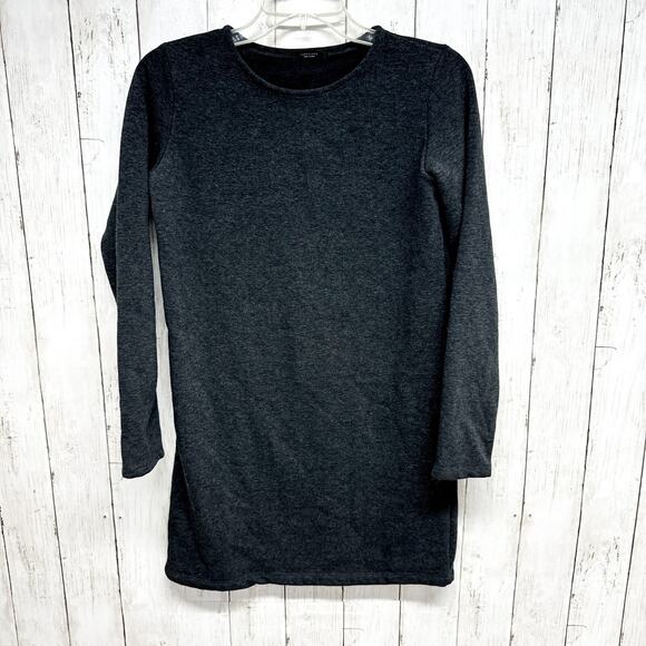 Chocolate Dress Women M Sweatshirt Jersey Heather Gray Crewneck Long Sleeve Midi - Picture 1 of 5